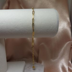 Gold Mini Paperclip Bracelet